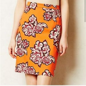 Anthropologie Maeve Salinas Floral Pencil Skirt